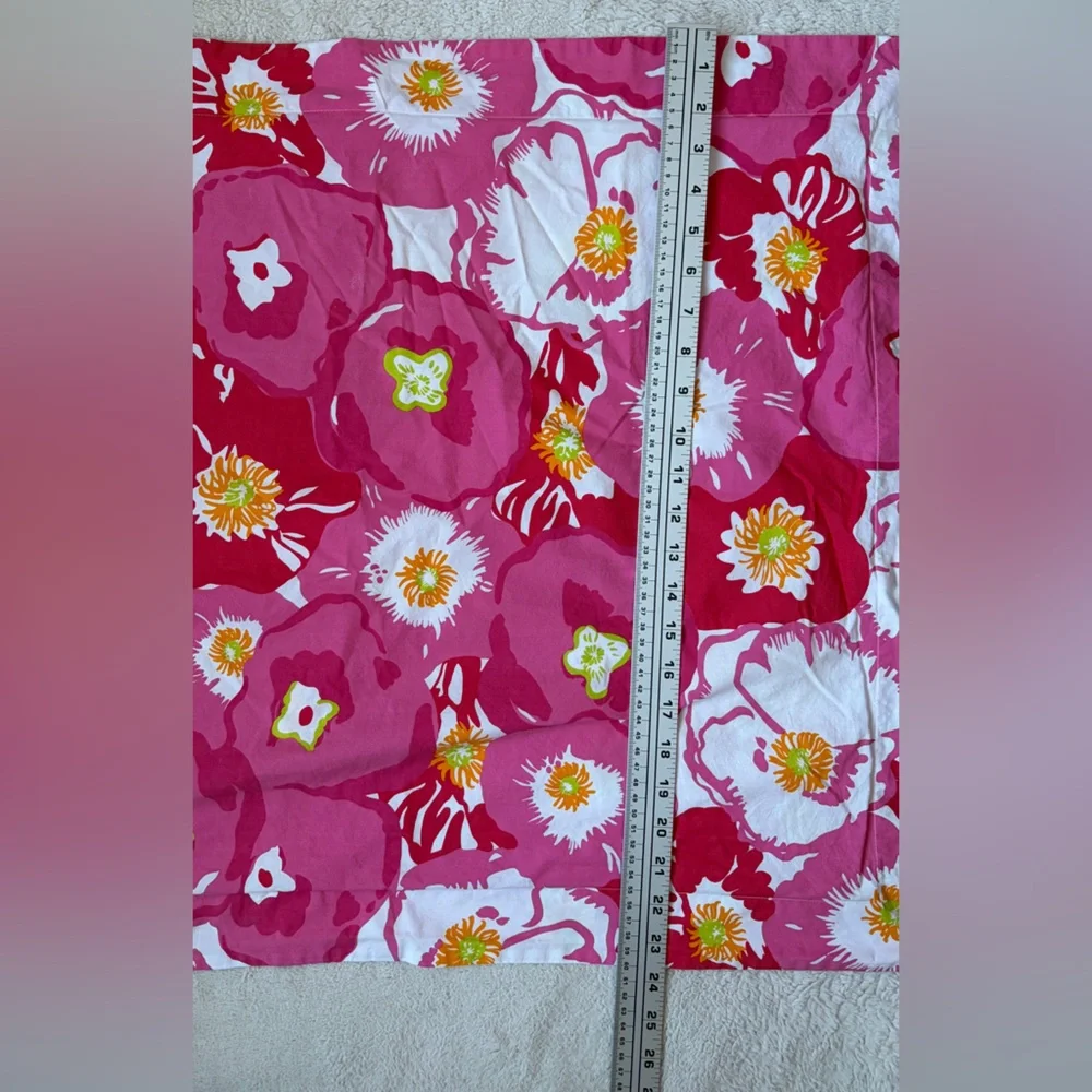 Lilly Pulitzer Garnet Hill Scarlet Begonias Tropical Floral Duvet Set Full/Queen - Picture 13 of 15